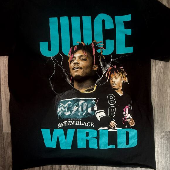 Juice WRLD Graphic Tour Concert Tee Black Rap Hip Hop Streetwear Shirt - Picture 2 of 5